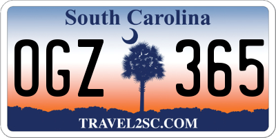 SC license plate OGZ365