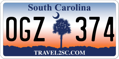 SC license plate OGZ374