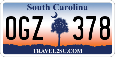 SC license plate OGZ378