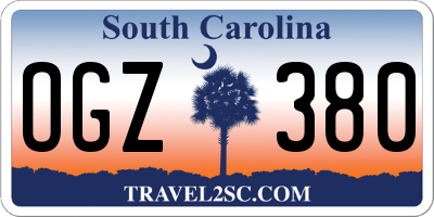 SC license plate OGZ380