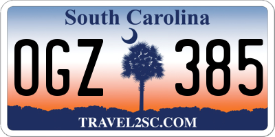 SC license plate OGZ385