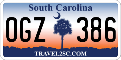 SC license plate OGZ386