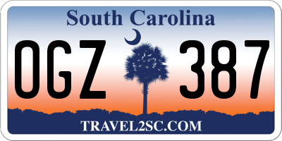 SC license plate OGZ387