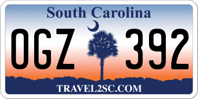 SC license plate OGZ392