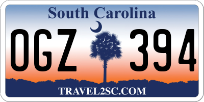 SC license plate OGZ394