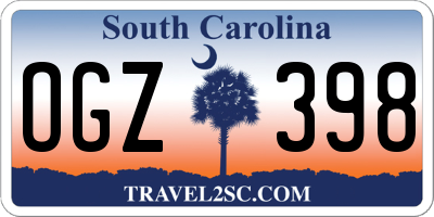 SC license plate OGZ398