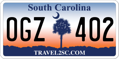 SC license plate OGZ402