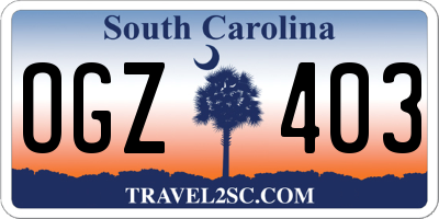 SC license plate OGZ403