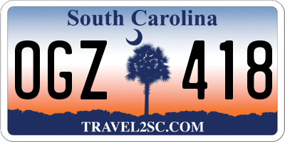 SC license plate OGZ418