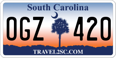 SC license plate OGZ420