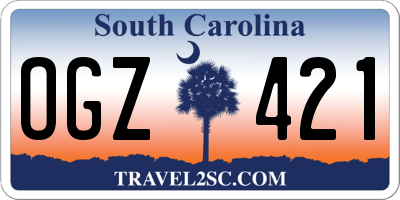 SC license plate OGZ421