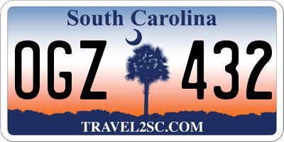 SC license plate OGZ432