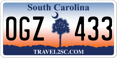 SC license plate OGZ433