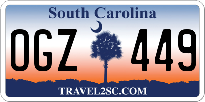 SC license plate OGZ449