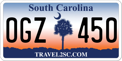 SC license plate OGZ450