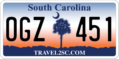 SC license plate OGZ451