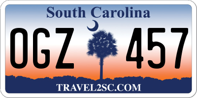 SC license plate OGZ457