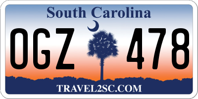 SC license plate OGZ478