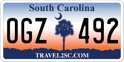 SC license plate OGZ492