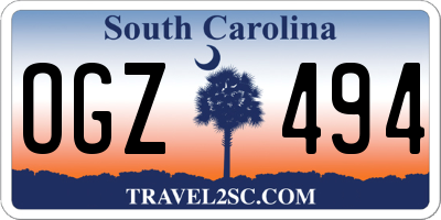 SC license plate OGZ494