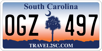 SC license plate OGZ497