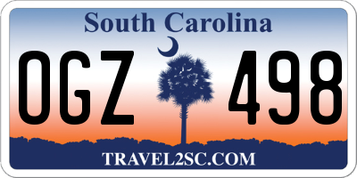 SC license plate OGZ498