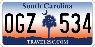 SC license plate OGZ534