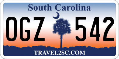 SC license plate OGZ542