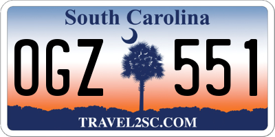 SC license plate OGZ551