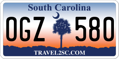 SC license plate OGZ580