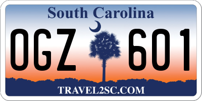 SC license plate OGZ601