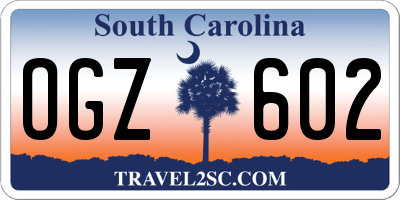 SC license plate OGZ602