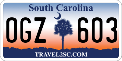 SC license plate OGZ603
