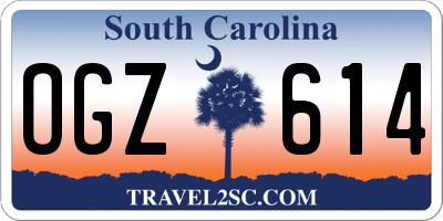 SC license plate OGZ614