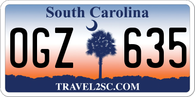 SC license plate OGZ635