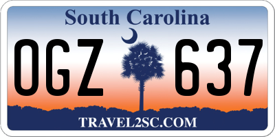 SC license plate OGZ637