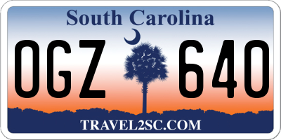 SC license plate OGZ640