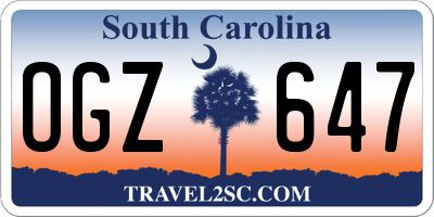 SC license plate OGZ647