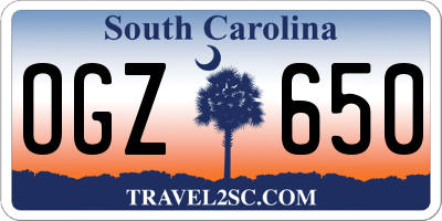 SC license plate OGZ650