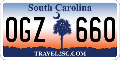 SC license plate OGZ660