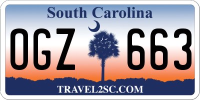 SC license plate OGZ663