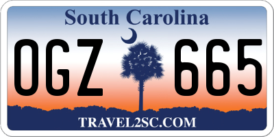 SC license plate OGZ665