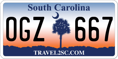 SC license plate OGZ667