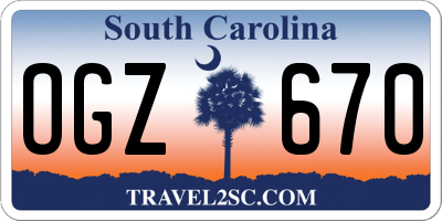 SC license plate OGZ670