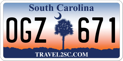SC license plate OGZ671