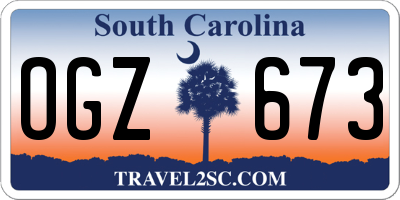 SC license plate OGZ673