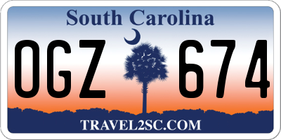 SC license plate OGZ674