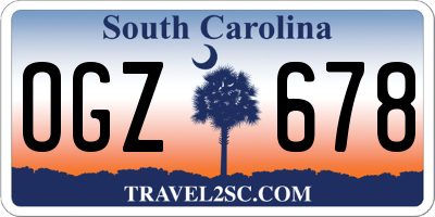 SC license plate OGZ678