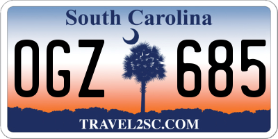 SC license plate OGZ685