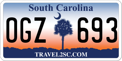 SC license plate OGZ693